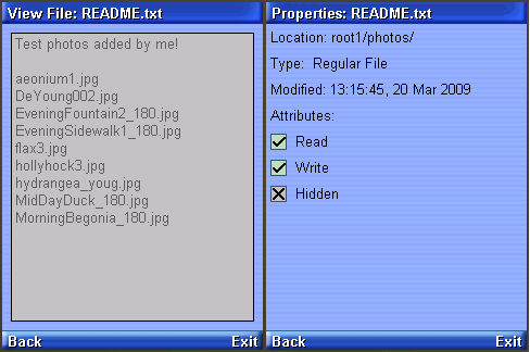 Readme file viewed on left, and properties viewed on right