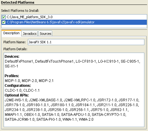 importing platforms from JavaFX