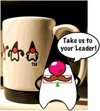 Duke mug with Duke decoration, mustache and selected quotation